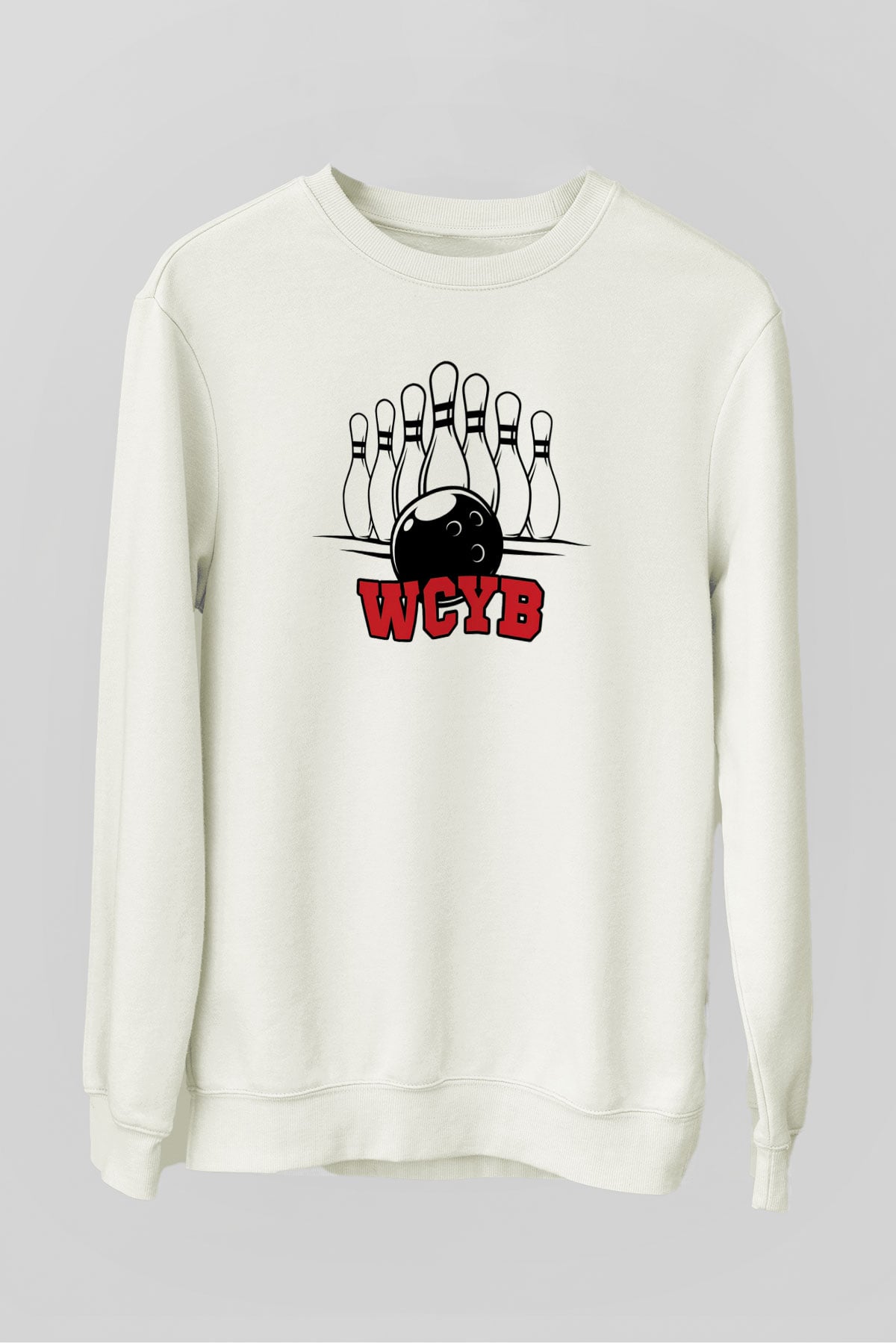 Bovling Beyaz Unisex Sweatshirt