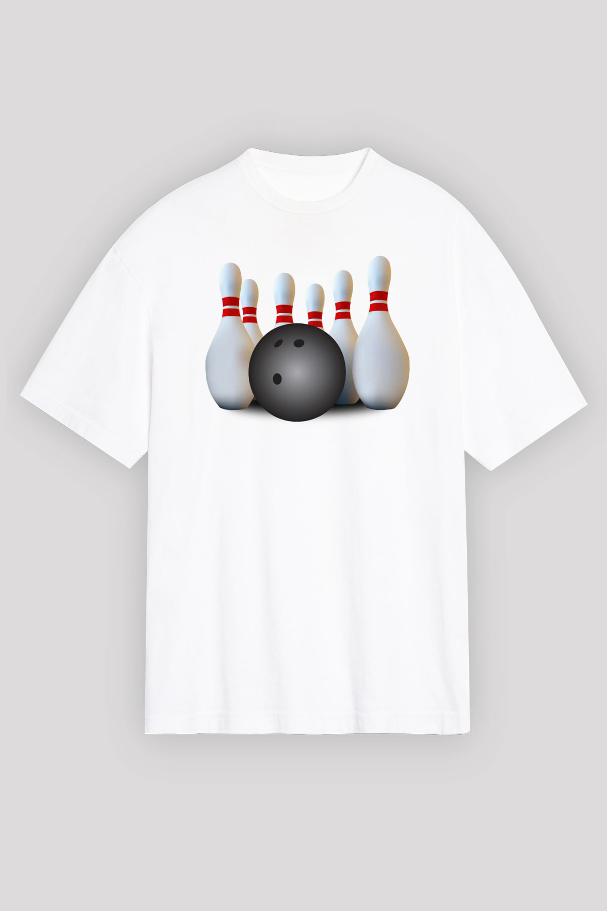 Bovling Beyaz Oversize Tişört Oversize T-shirt - TişörtFabrikası