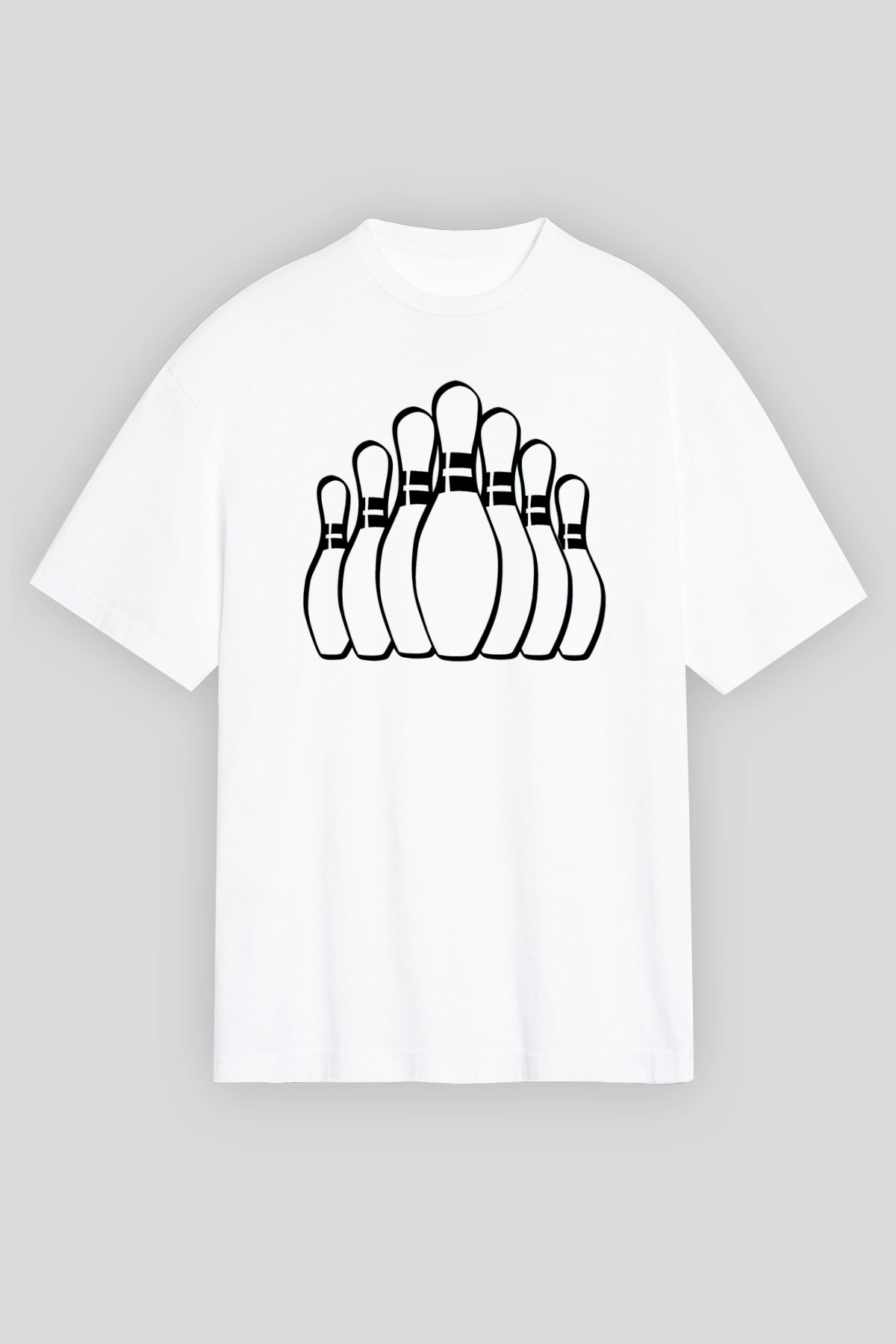 Bovling Beyaz Oversize Tişört Oversize T-shirt - TişörtFabrikası