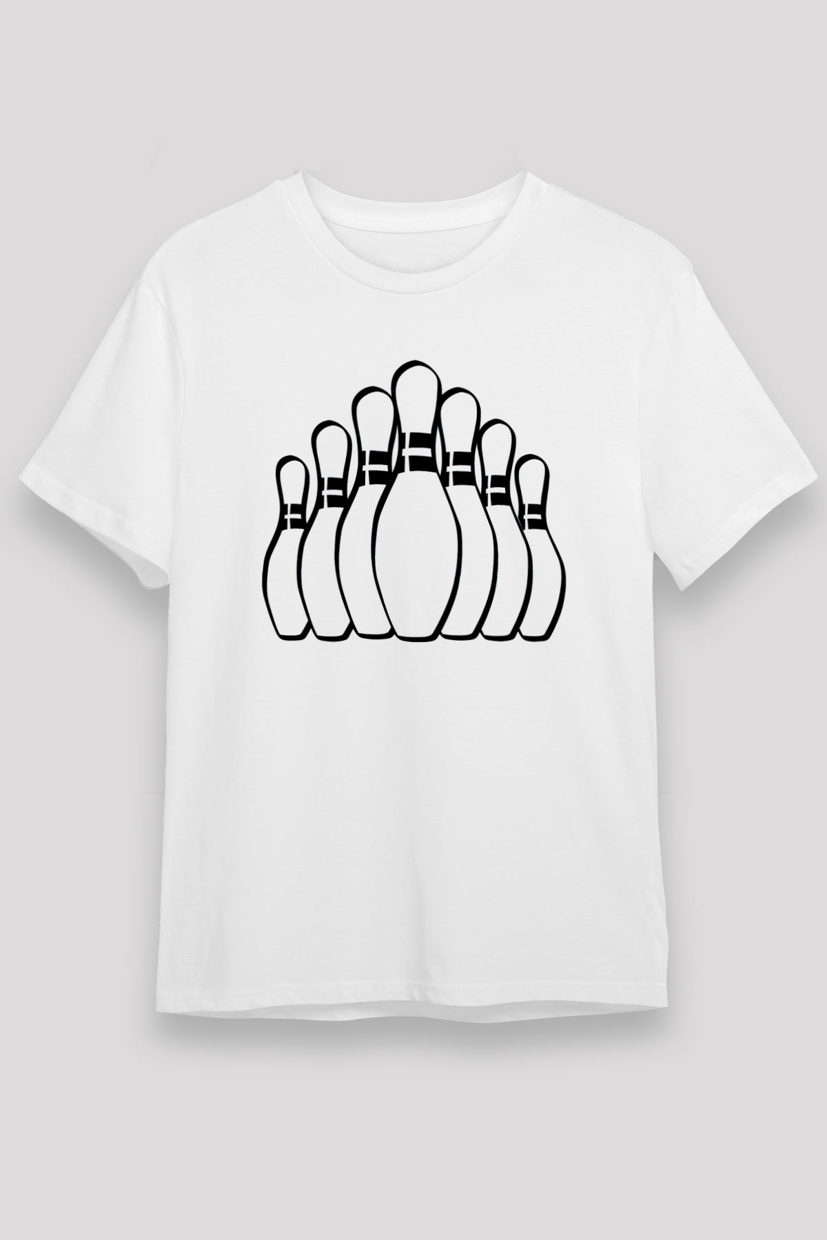 Bovling Beyaz Unisex Tişört T-Shirt - TişörtFabrikası