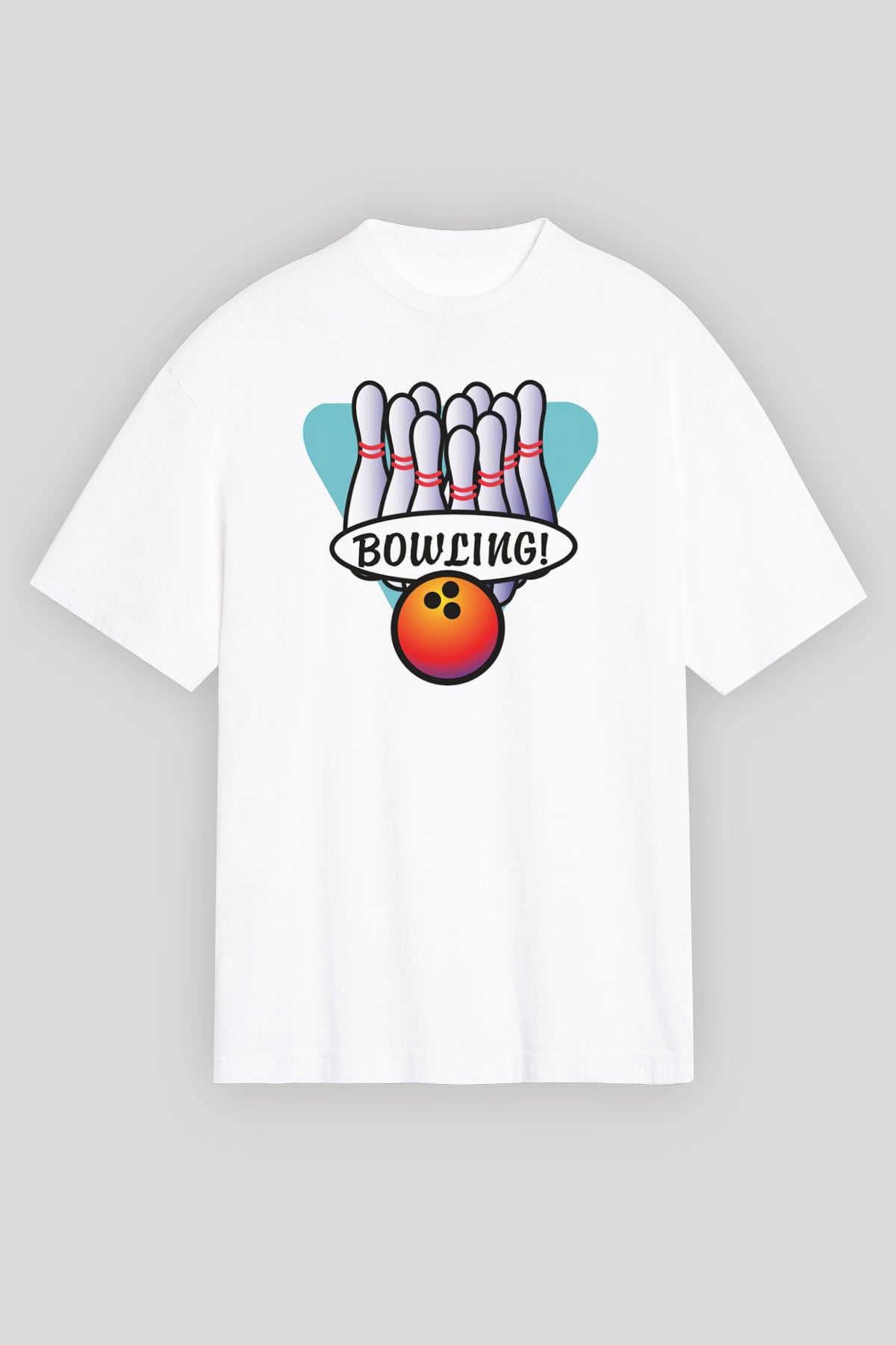 Bovling Beyaz Oversize Tişört Oversize T-shirt - TişörtFabrikası