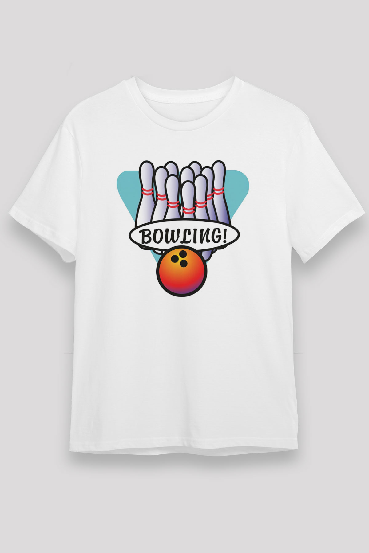 Bovling Beyaz Unisex Tişört T-Shirt - TişörtFabrikası