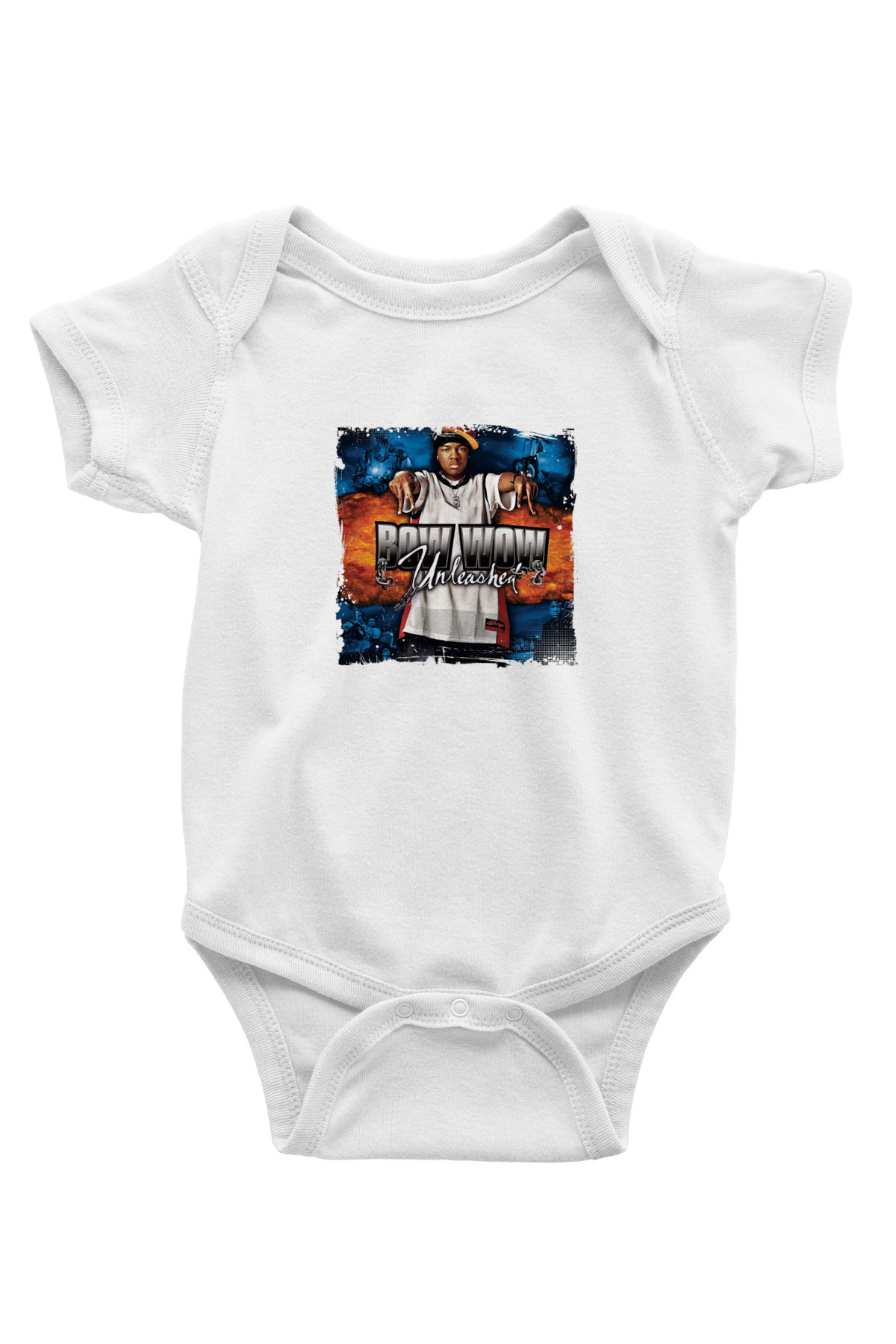 Bow Wow Baskılı Unisex Beyaz Bebek Body - Zıbın