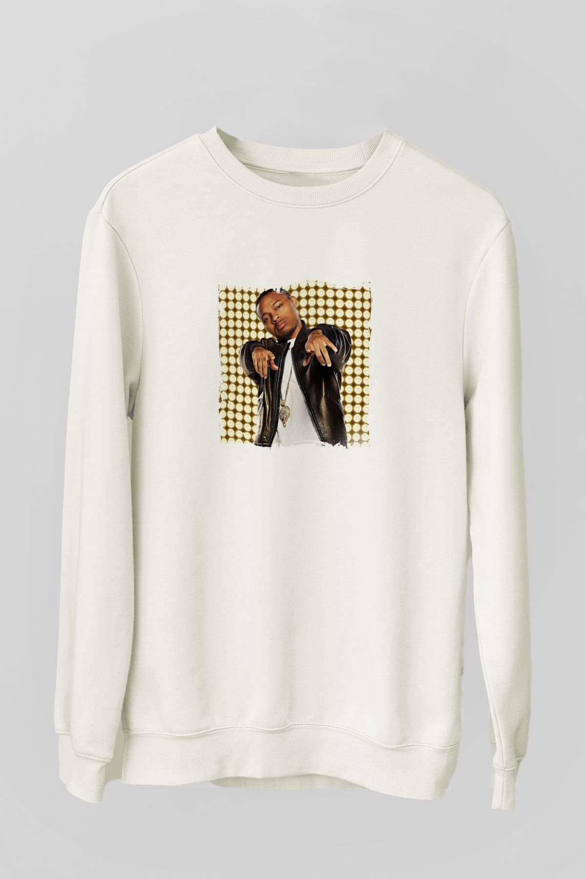 Bow Wow Baskılı Unisex Beyaz Sweatshirt