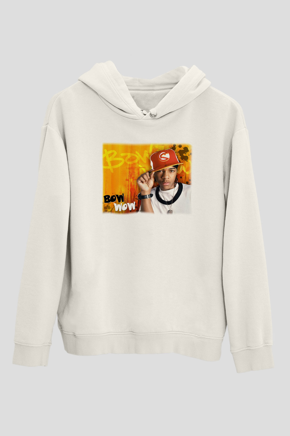 Bow Wow Beyaz Unisex Kapşonlu Sweatshirt