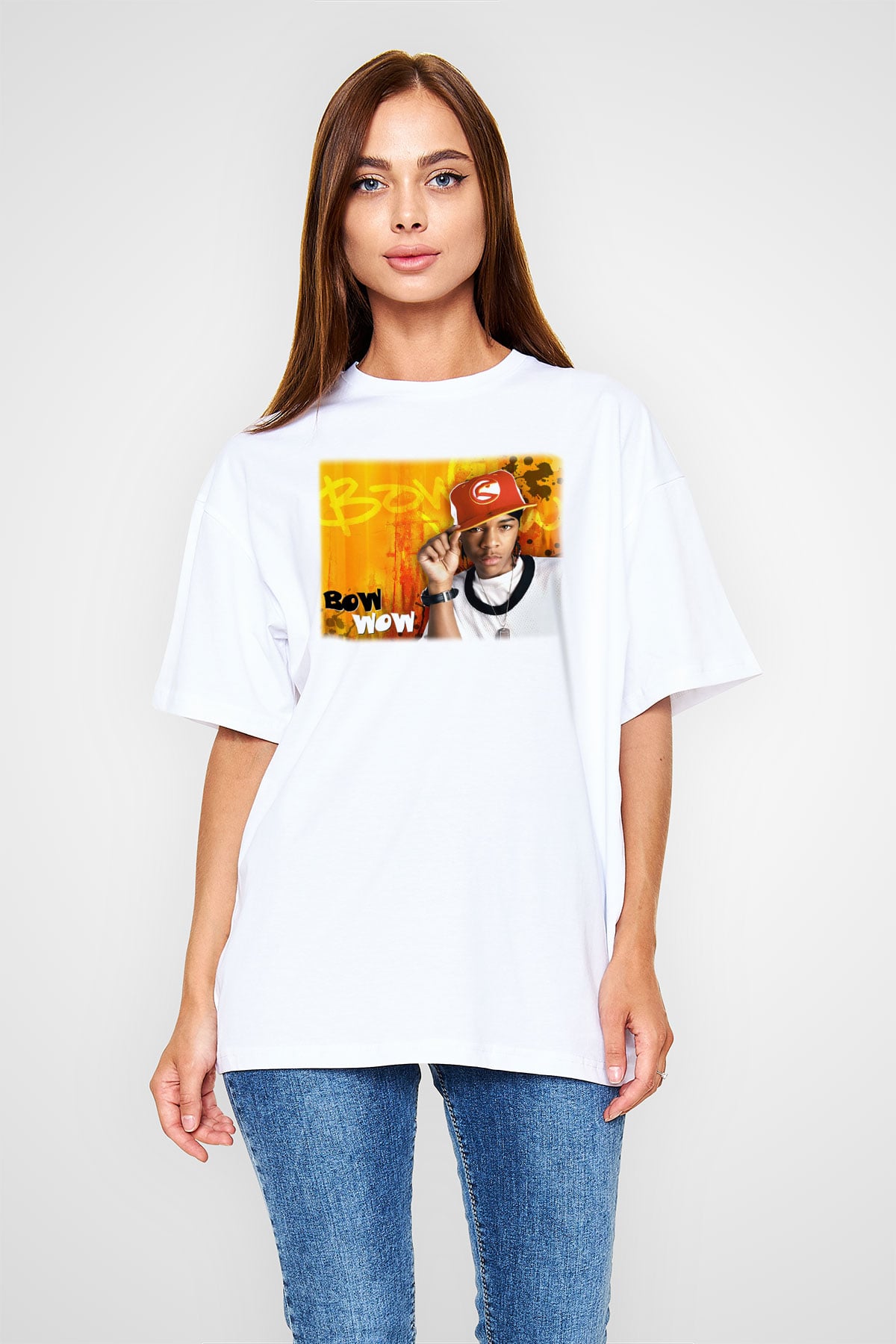 Bow Wow Beyaz Unisex Oversize Tişört T-Shirt