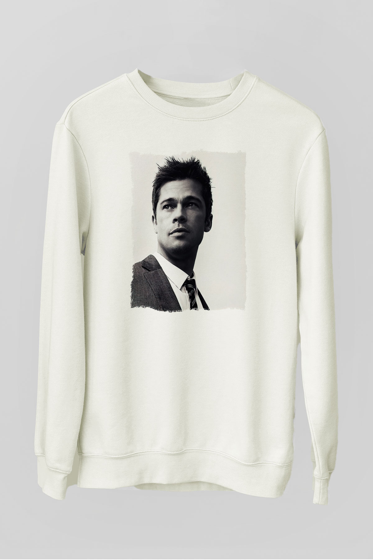 Brad Pitt Beyaz Unisex Sweatshirt