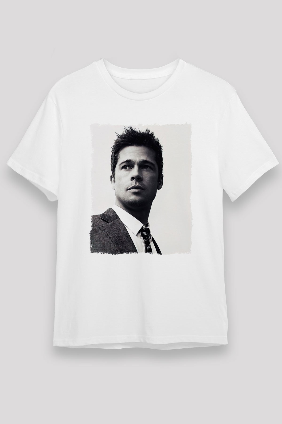 Brad Pitt Beyaz Unisex Tişört T-Shirt - TişörtFabrikası