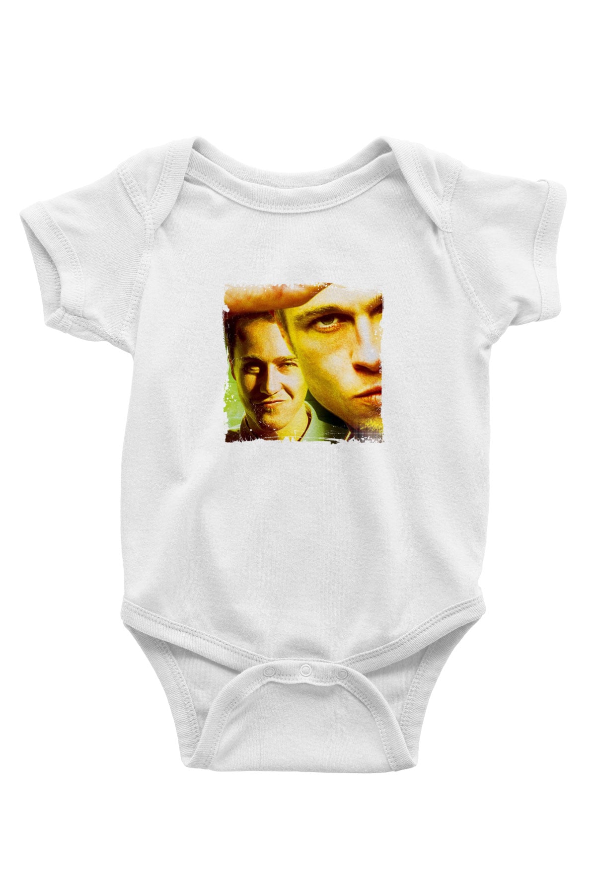 Brad Pitt Unisex Baskılı Beyaz Bebek Body - Zıbın