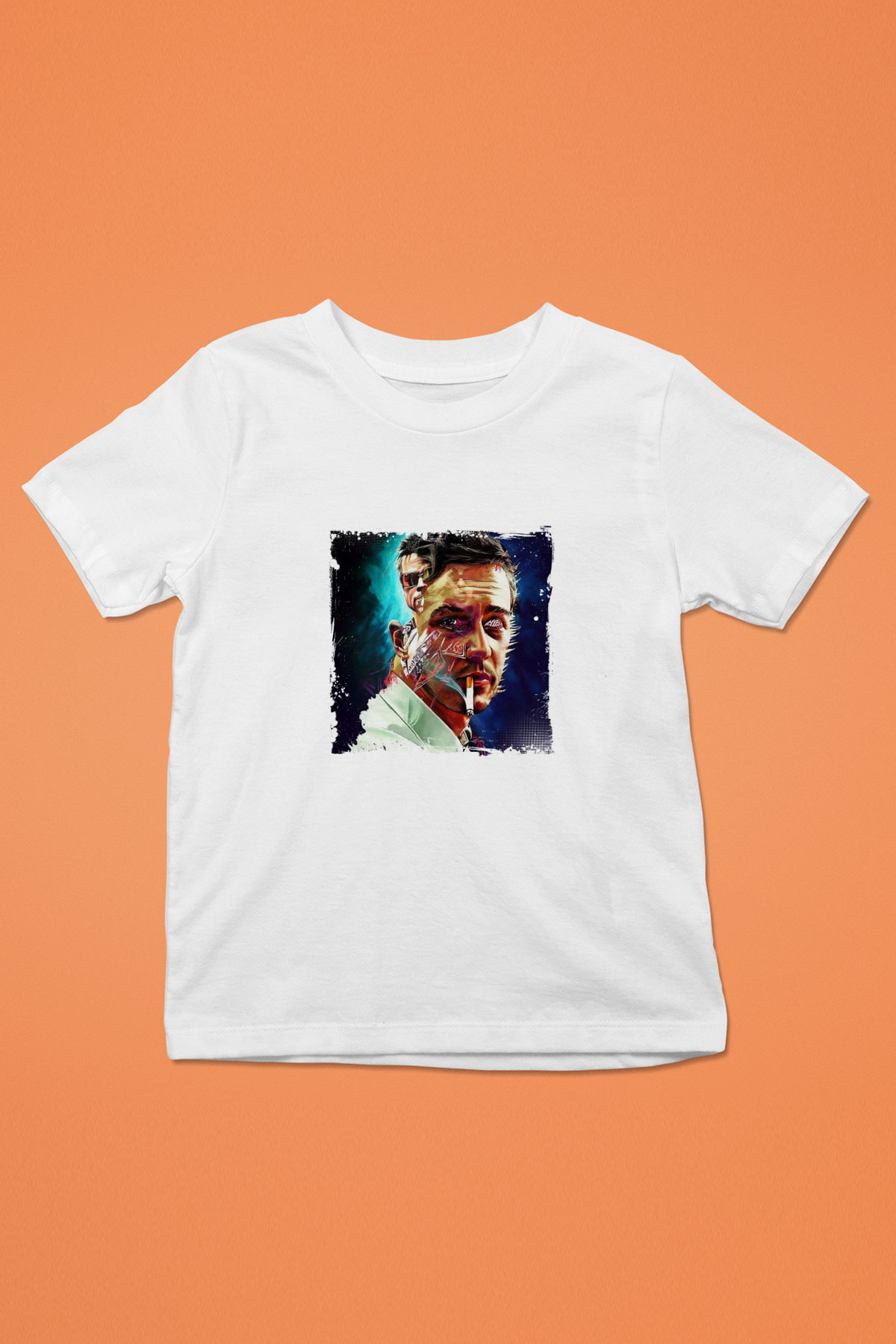 Brad Pitt Unisex Baskılı Beyaz Çocuk Tişört