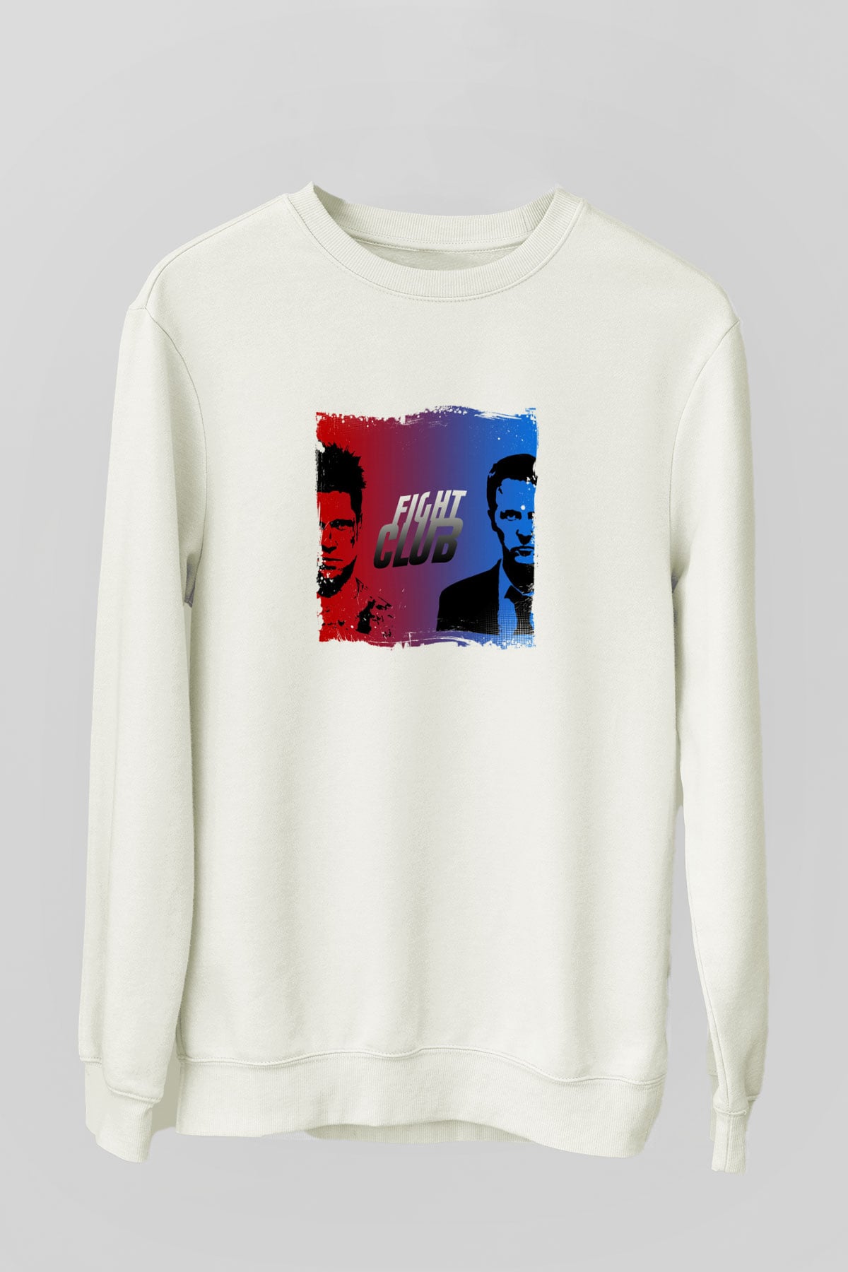 Brad Pitt Unisex Baskılı Beyaz Sweatshirt