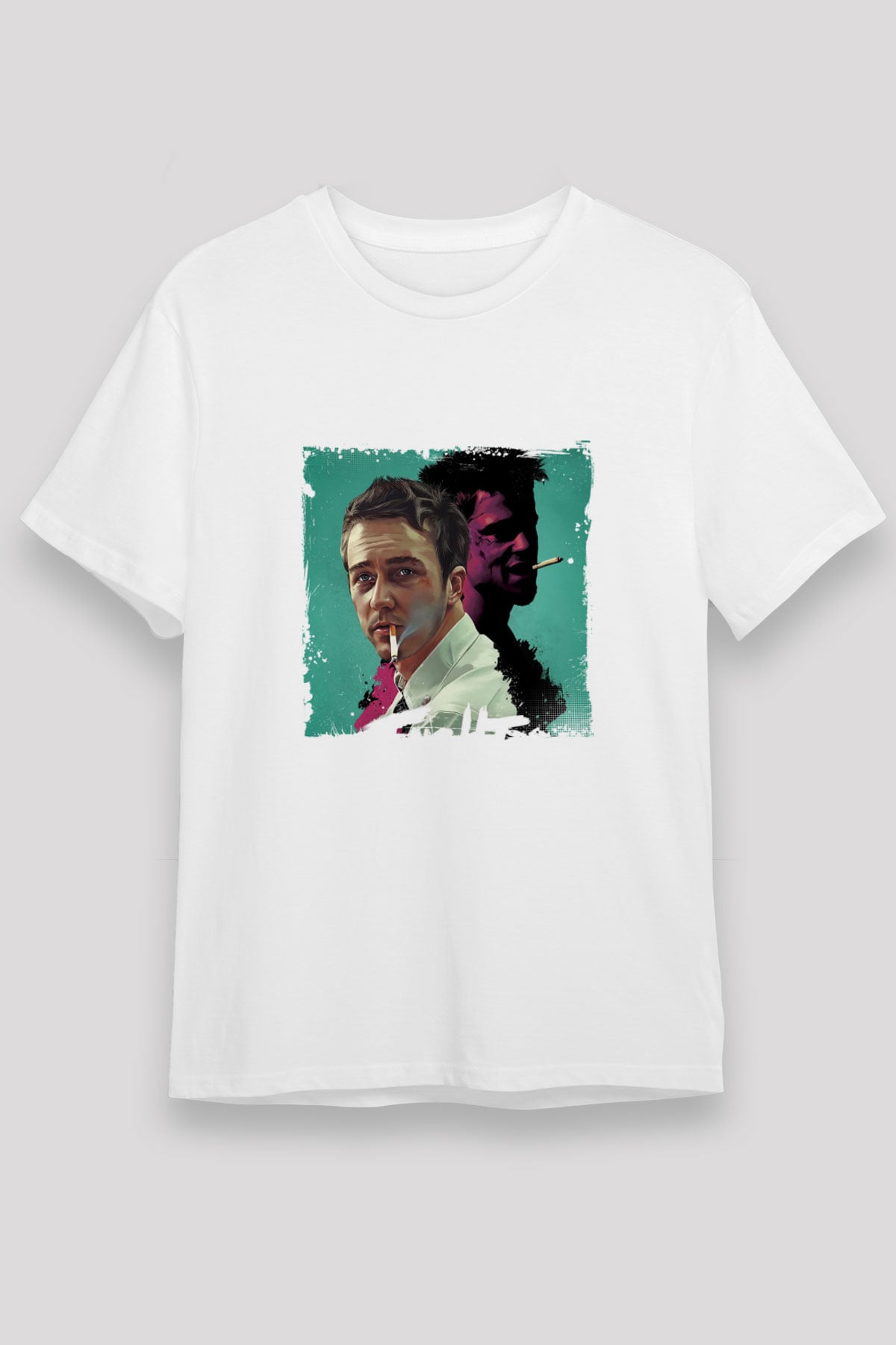 Brad Pitt Unisex Baskılı Beyaz Tişört
