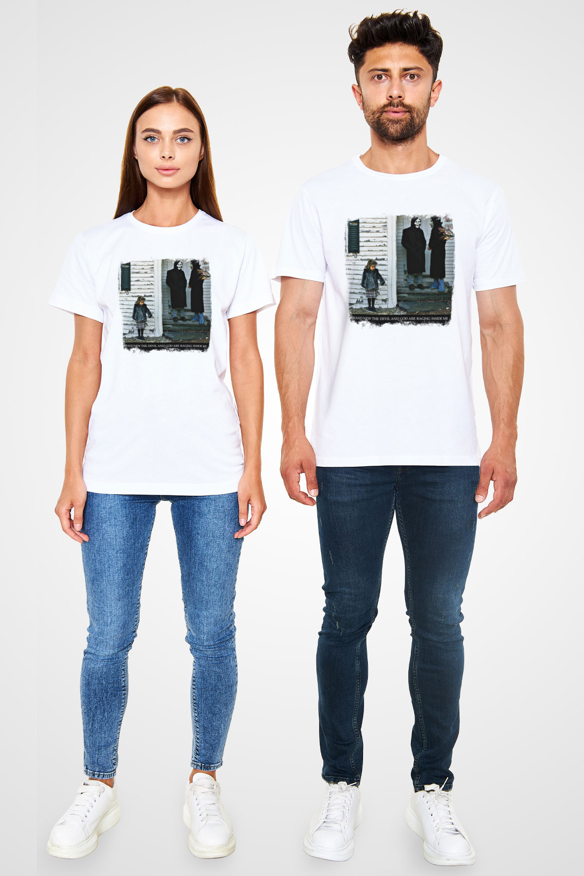 Brand New Baskılı Unisex Beyaz Tişört