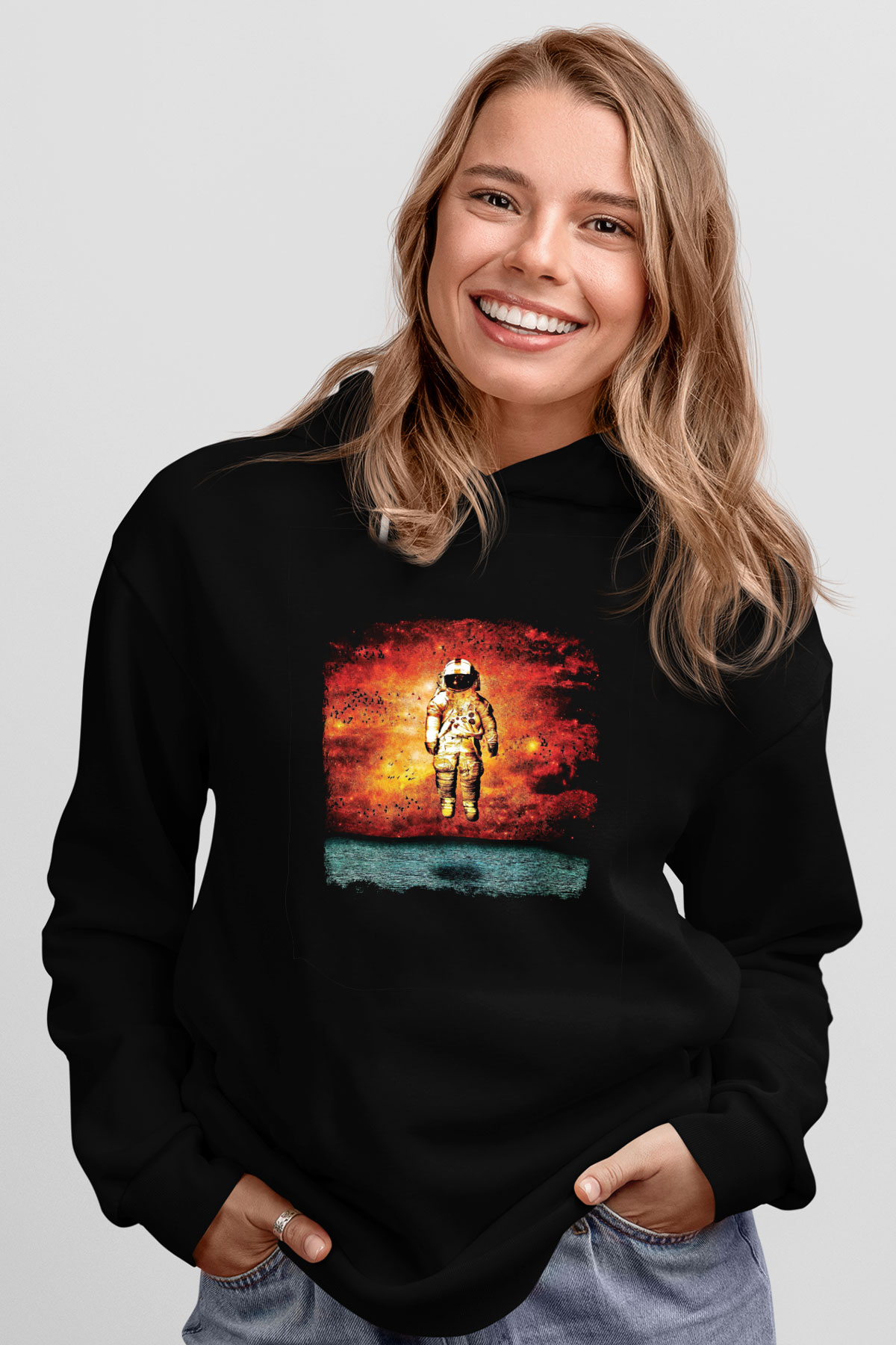 Brand New Baskılı Unisex Siyah Hoodie