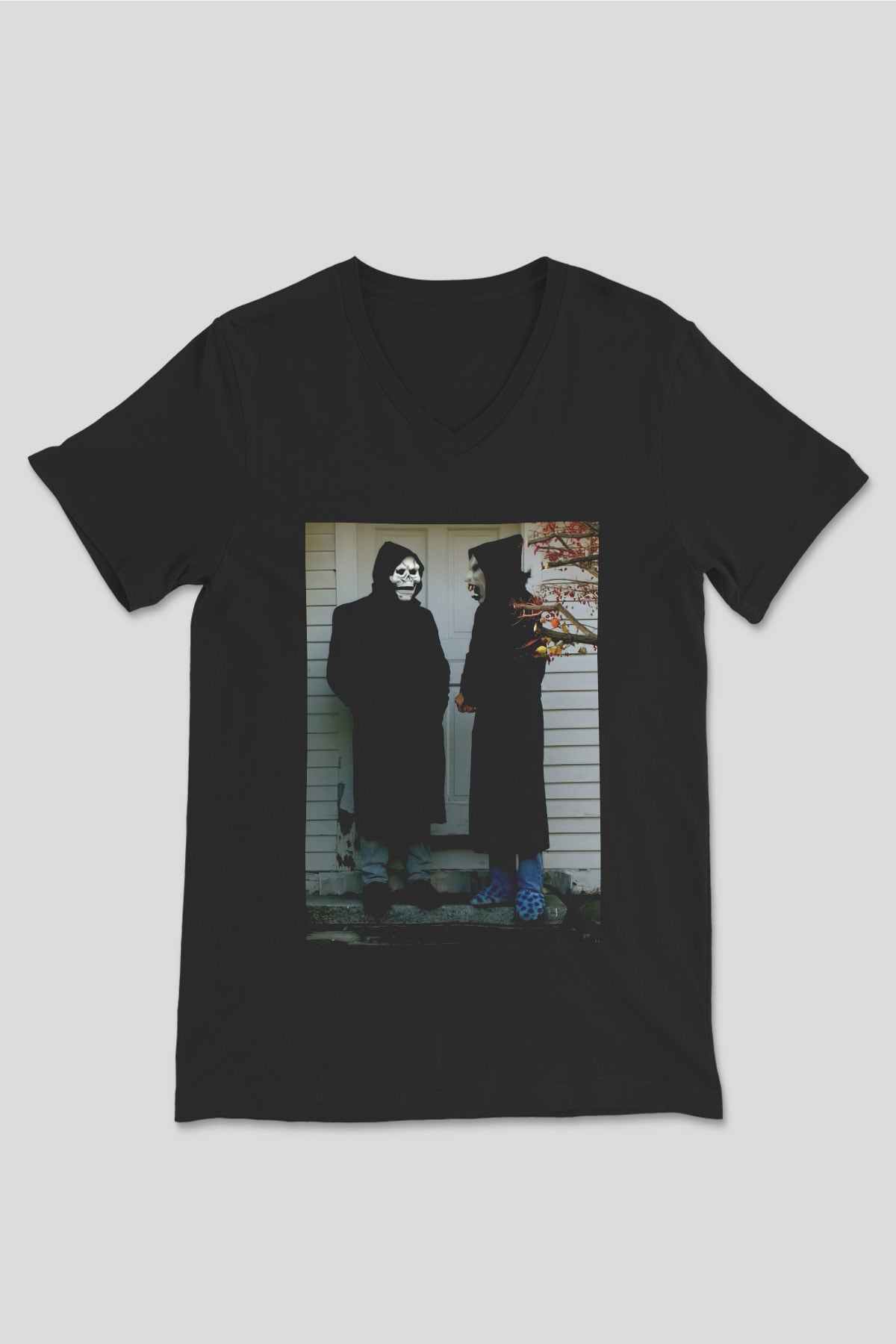 Brand New Siyah Unisex V Yaka Tişört T-Shirt