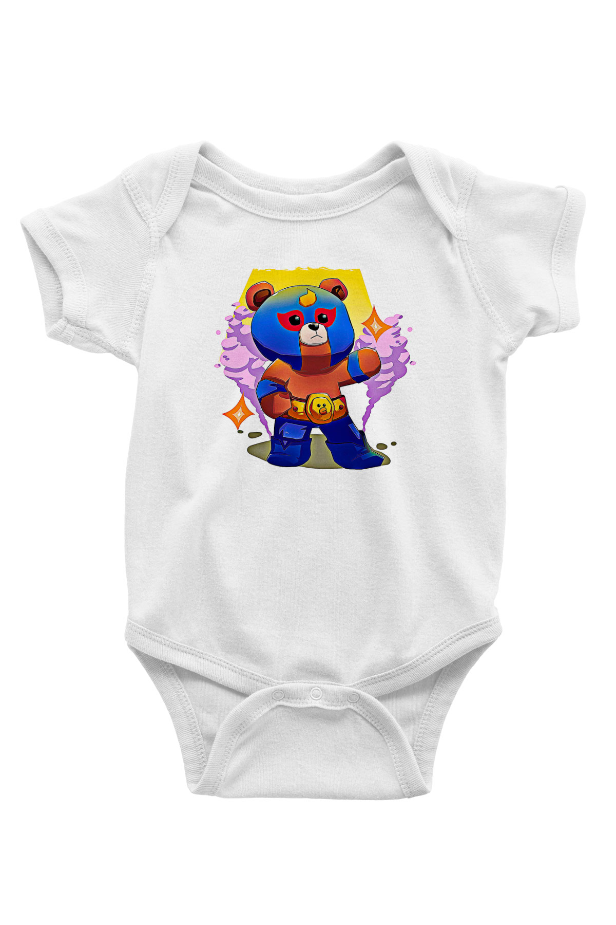 Brawl Stars Baskılı Beyaz Unisex Bebek Body - Zıbın