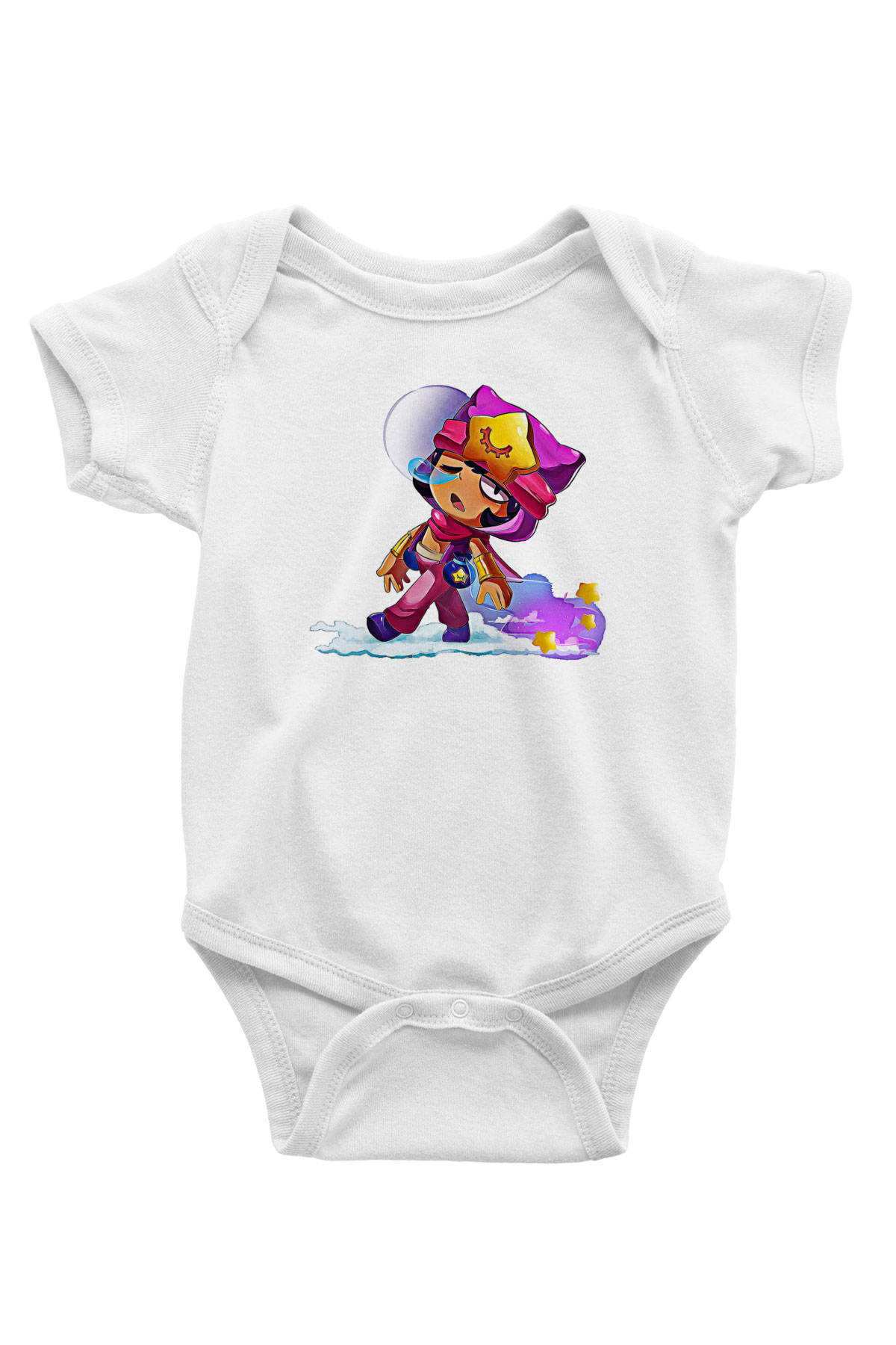 Brawl Stars Baskılı Beyaz Unisex Bebek Body - Zıbın