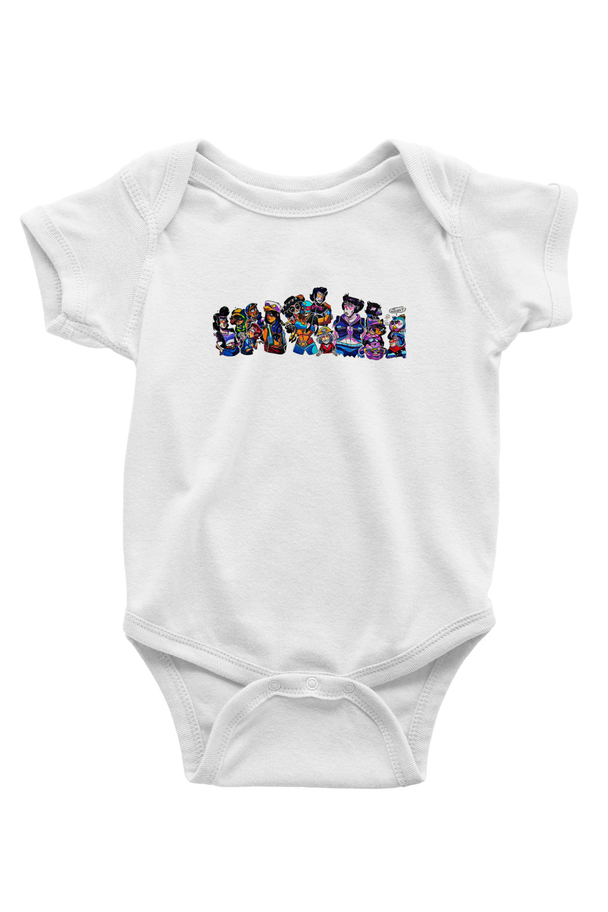 Brawl Stars Baskılı Beyaz Unisex Bebek Body - Zıbın