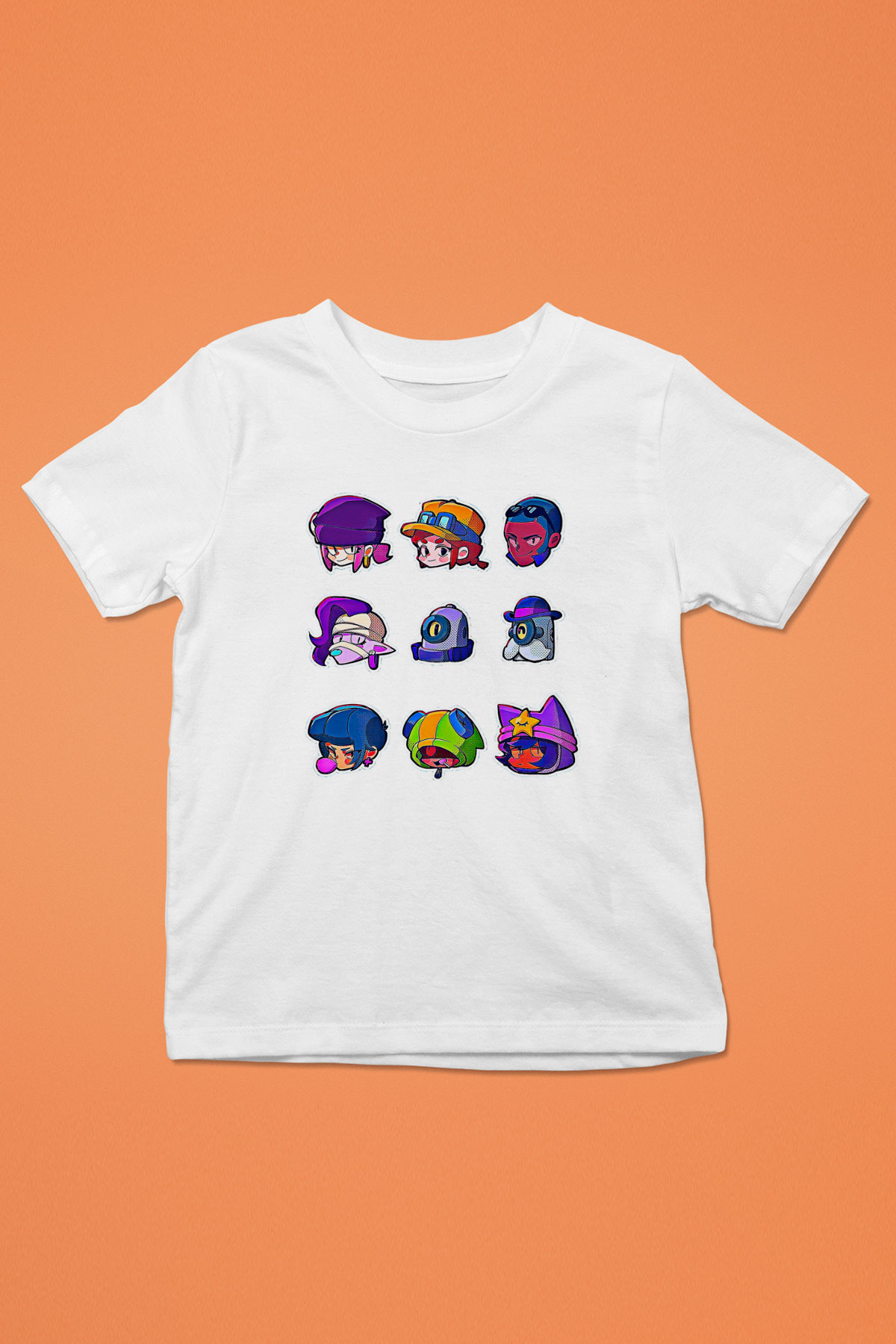 Brawl Stars Baskılı Beyaz Unisex Beyaz Çocuk Tişört - Tshirt