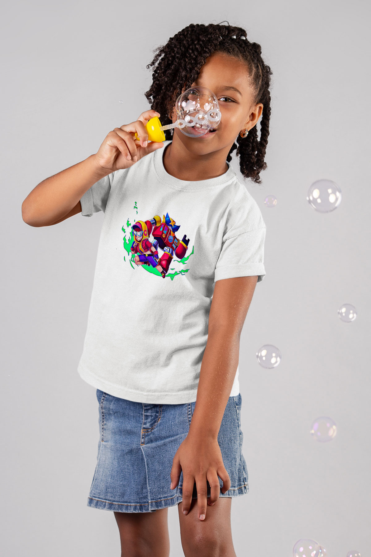 Brawl Stars Baskılı Beyaz Unisex Beyaz Çocuk Tişört - Tshirt