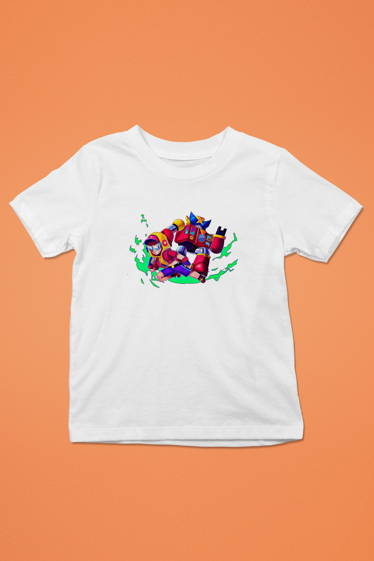 Brawl Stars Baskılı Beyaz Unisex Beyaz Çocuk Tişört - Tshirt