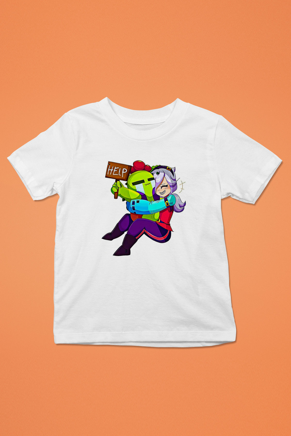 Brawl Stars Baskılı Beyaz Unisex Beyaz Çocuk Tişört - Tshirt