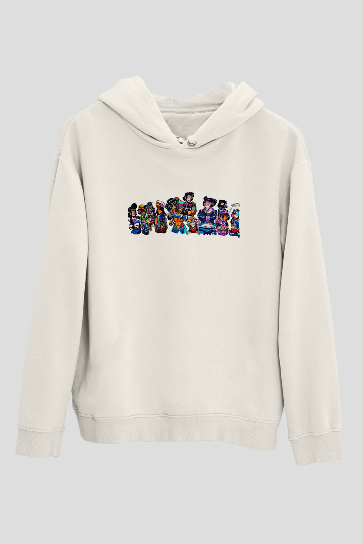 Brawl Stars Baskılı Beyaz Unisex Kapüşonlu Sweatshirt
