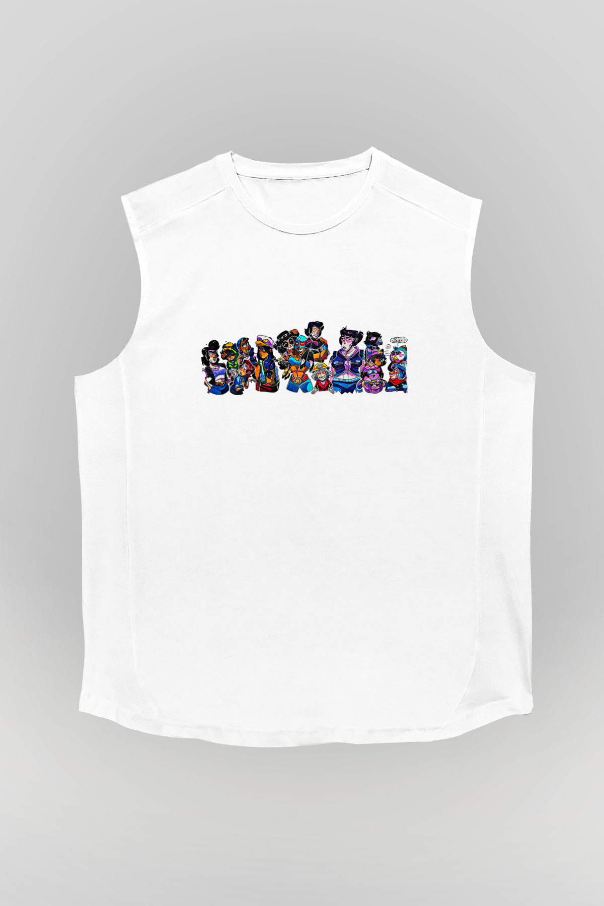 Brawl Stars Baskılı Beyaz Unisex Kolsuz Tişört - Tshirt