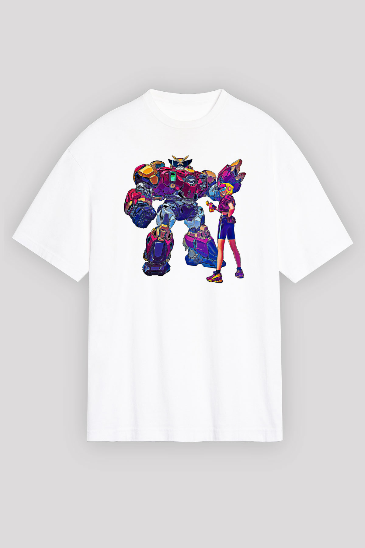 Brawl Stars Baskılı Beyaz Unisex Oversize Tişört - Tshirt