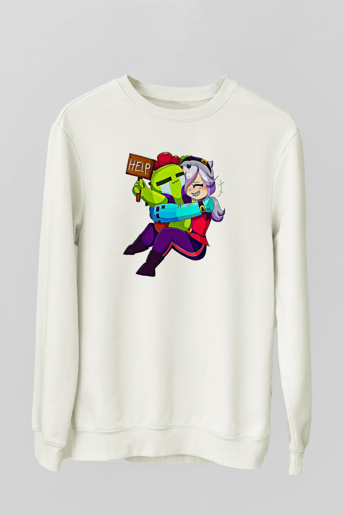 Brawl Stars Baskılı Beyaz Unisex Sweatshirt
