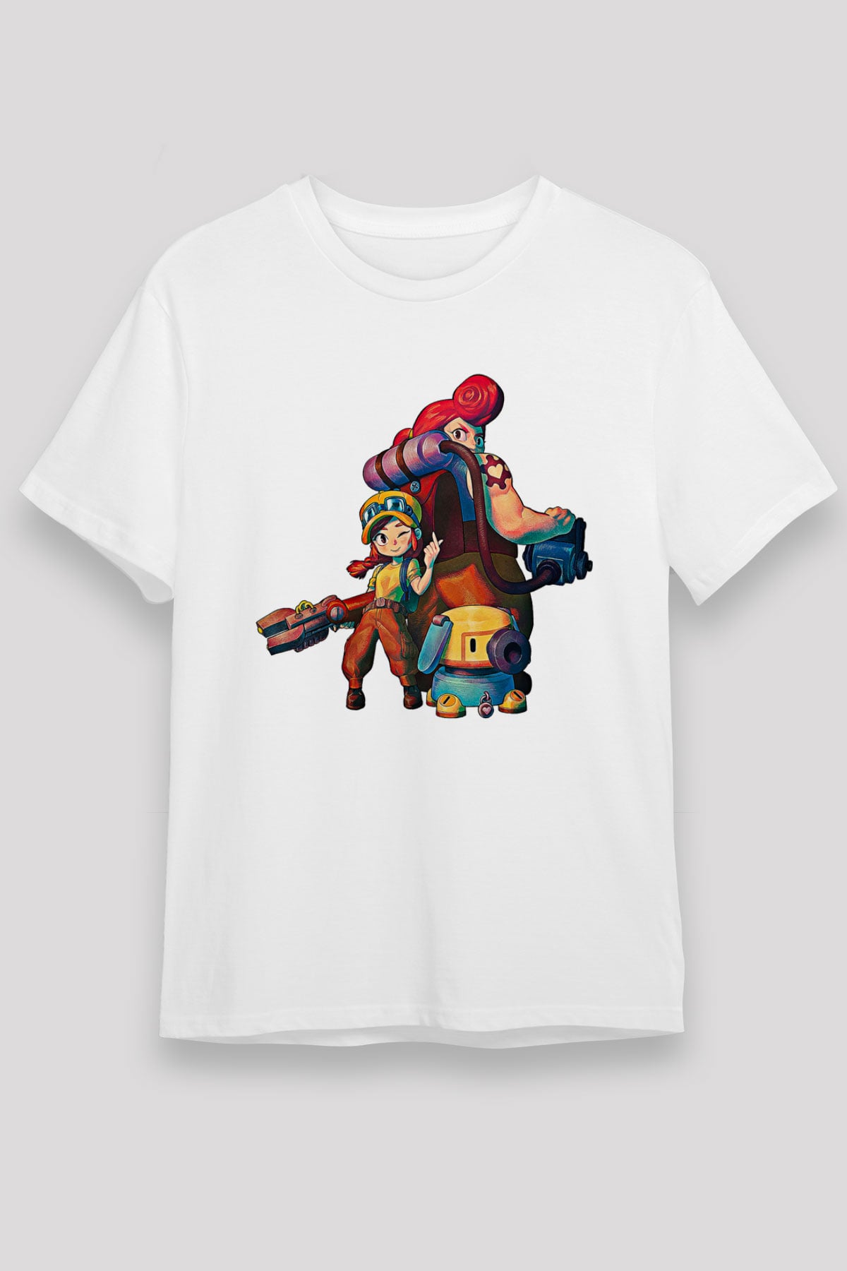 Brawl Stars Baskılı Unisex Beyaz Tişört - Tshirt