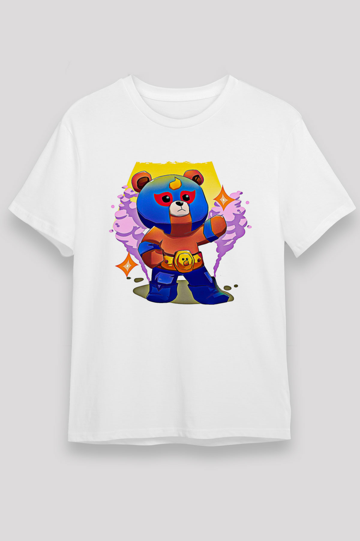 Brawl Stars Baskılı Unisex Beyaz Tişört - Tshirt