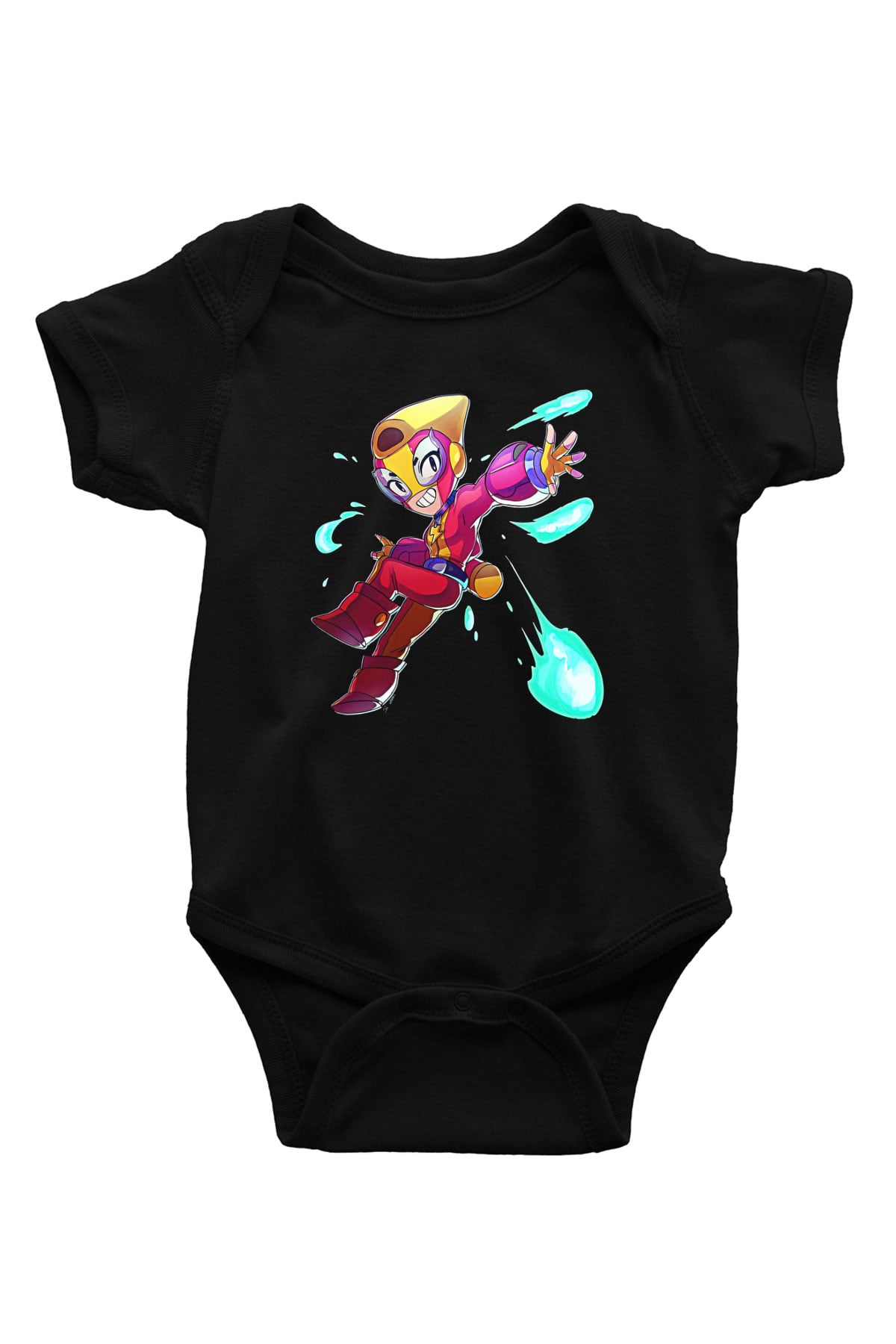 Brawl Stars Baskılı Unisex Siyah Bebek Body - Zıbın