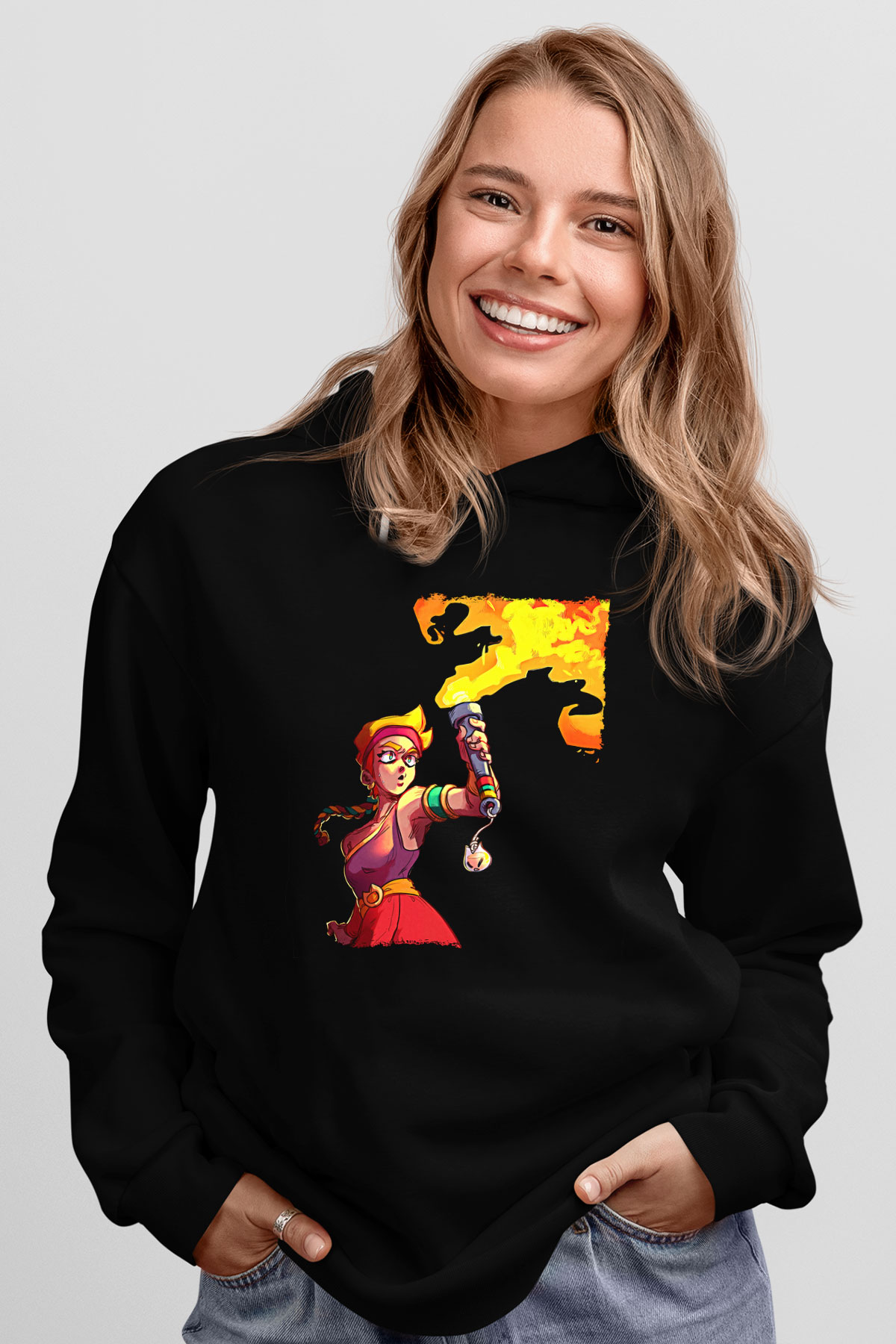 Brawl Stars Baskılı Unisex Siyah Kapüşonlu Sweatshirt
