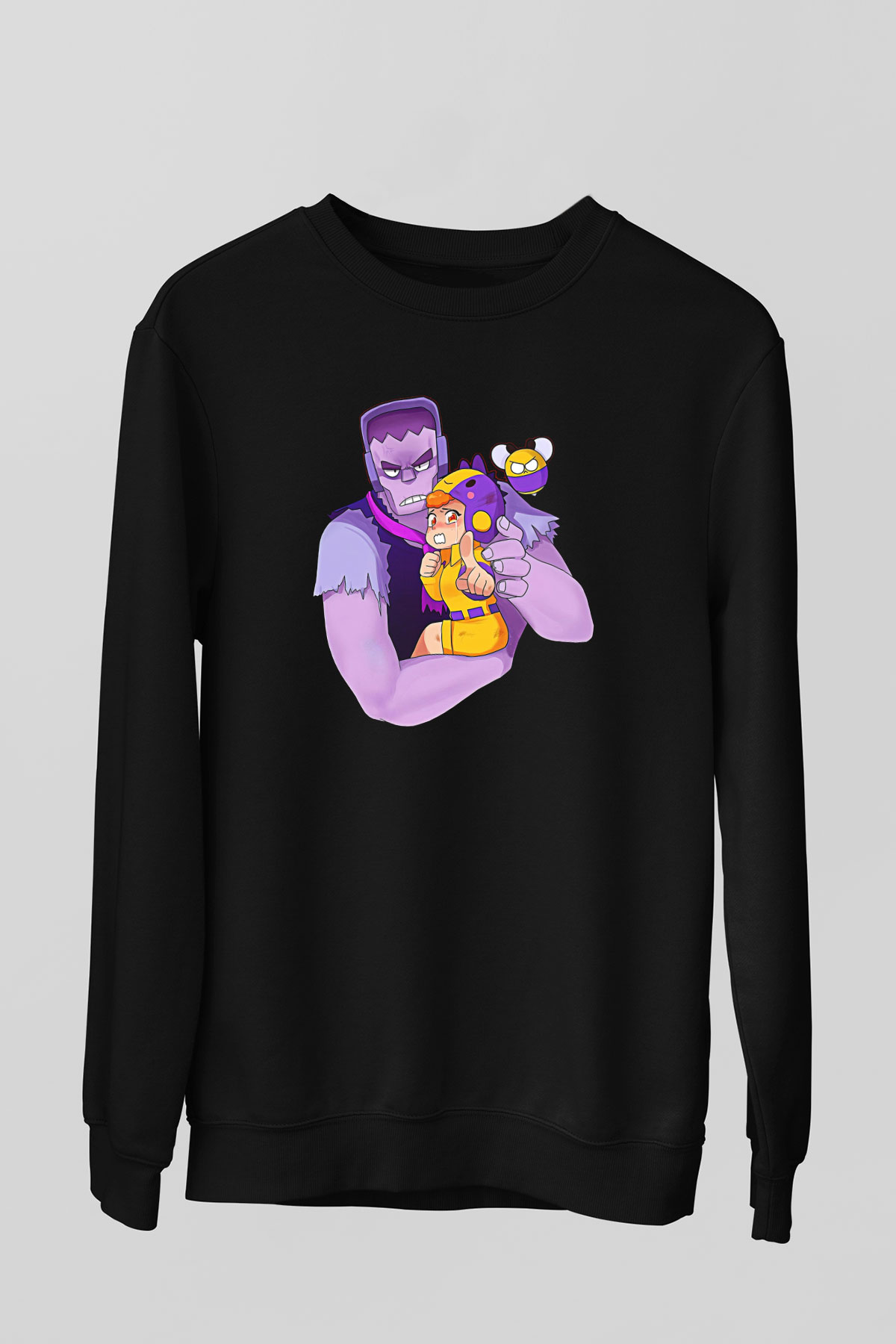 Brawl Stars Baskılı Unisex Siyah Sweatshirt