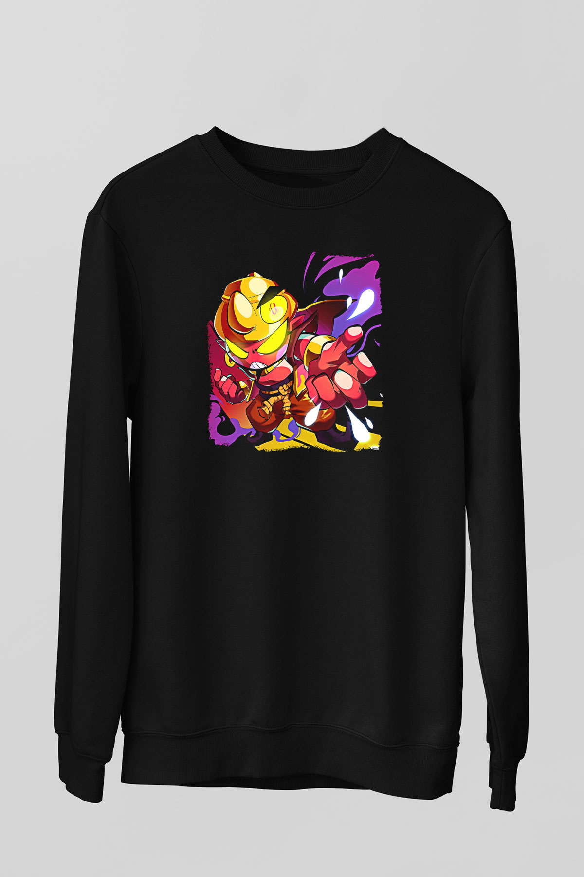 Brawl Stars Baskılı Unisex Siyah Sweatshirt