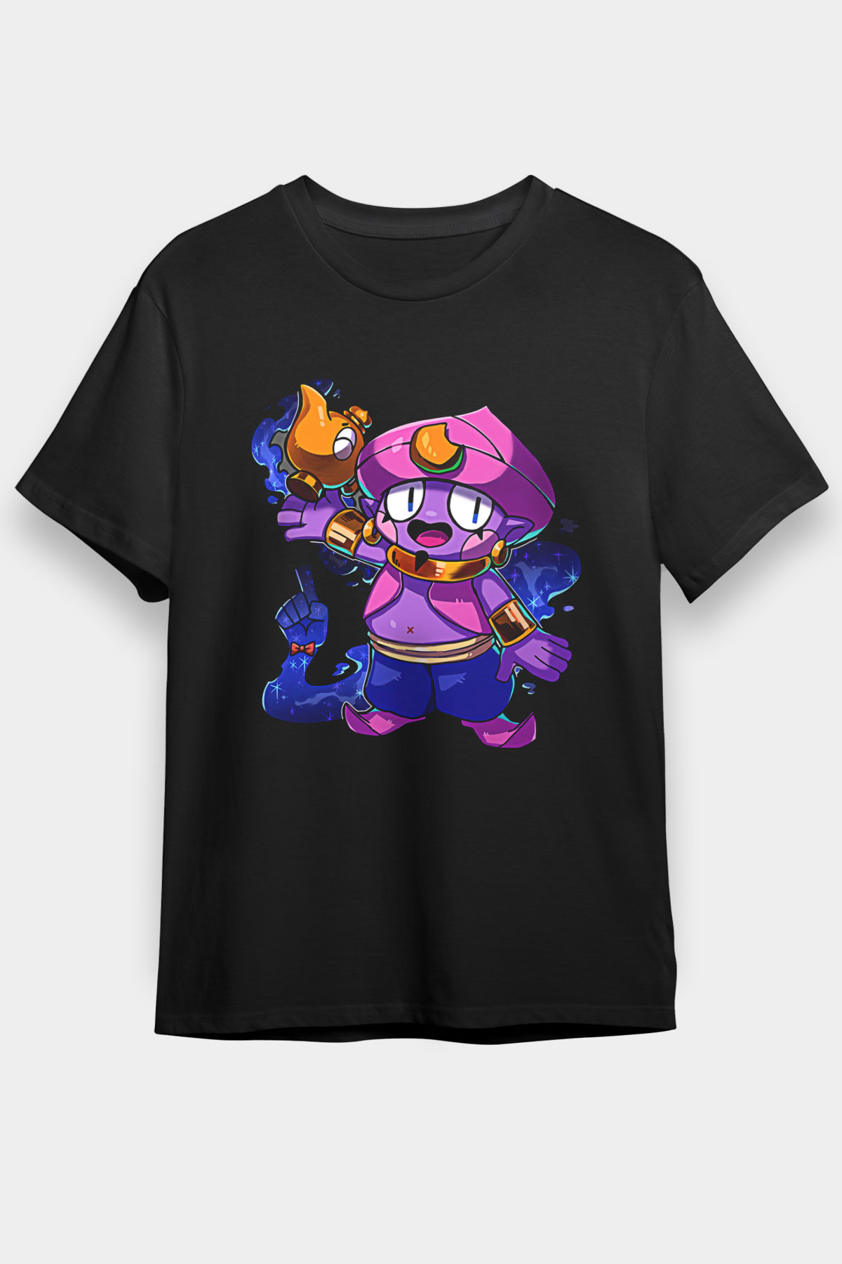 Brawl Stars Baskılı Unisex Siyah Tişört - Tshirt