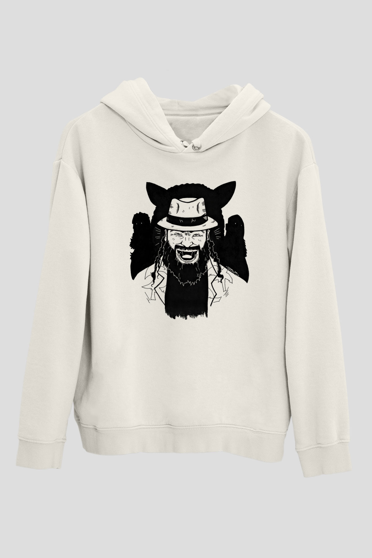 Bray Wyatt Baskılı Beyaz Unisex Hoodie