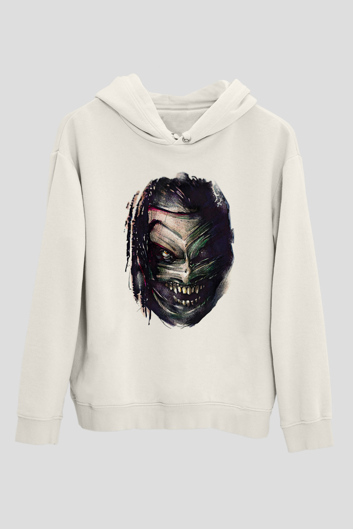 Bray Wyatt Baskılı Beyaz Unisex Hoodie