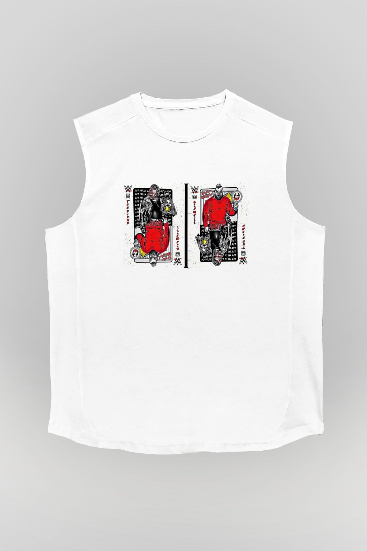 Bray Wyatt Baskılı Beyaz Unisex Kolsuz Tişört - Tshirt