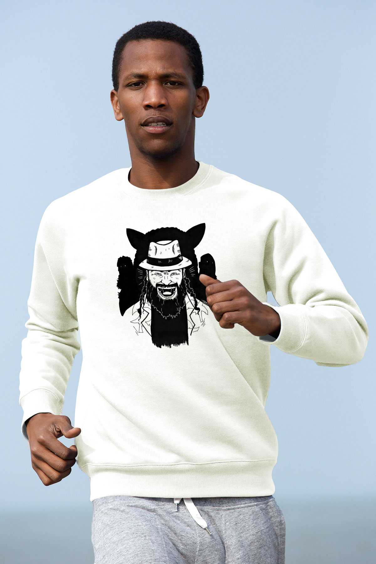 Bray Wyatt Baskılı Beyaz Unisex Sweatshirt