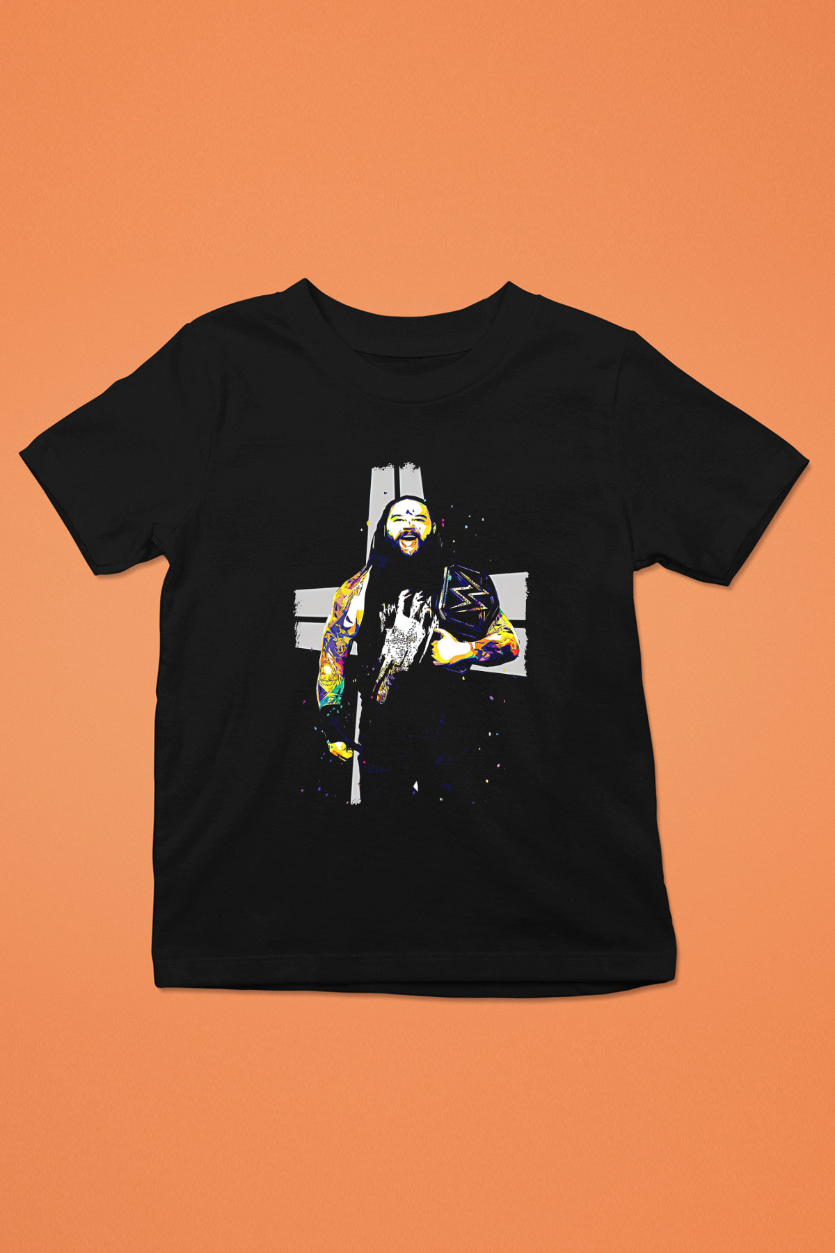 Bray Wyatt Baskılı Unisex Siyah Çocuk Tişört - Tshirt