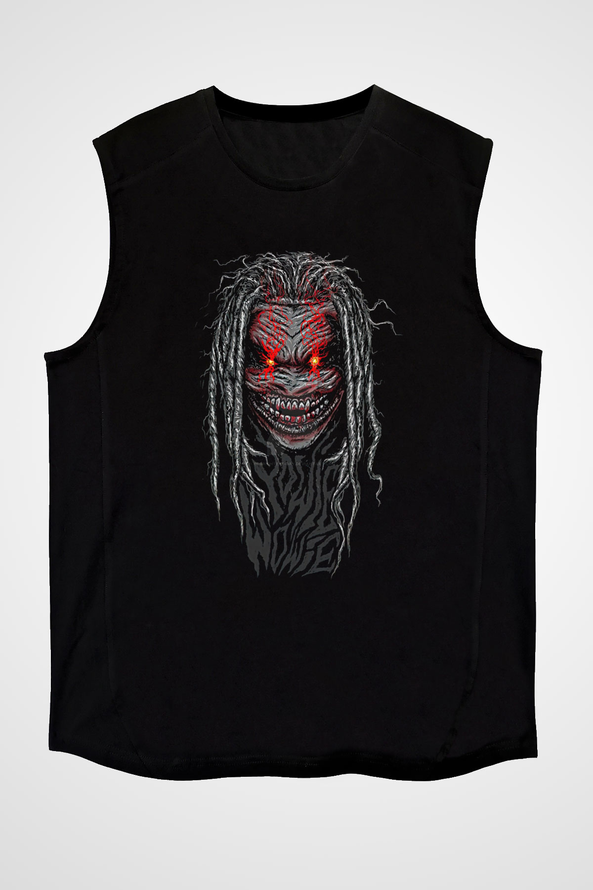 Bray Wyatt Baskılı Unisex Siyah Kolsuz Tişört - Tshirt
