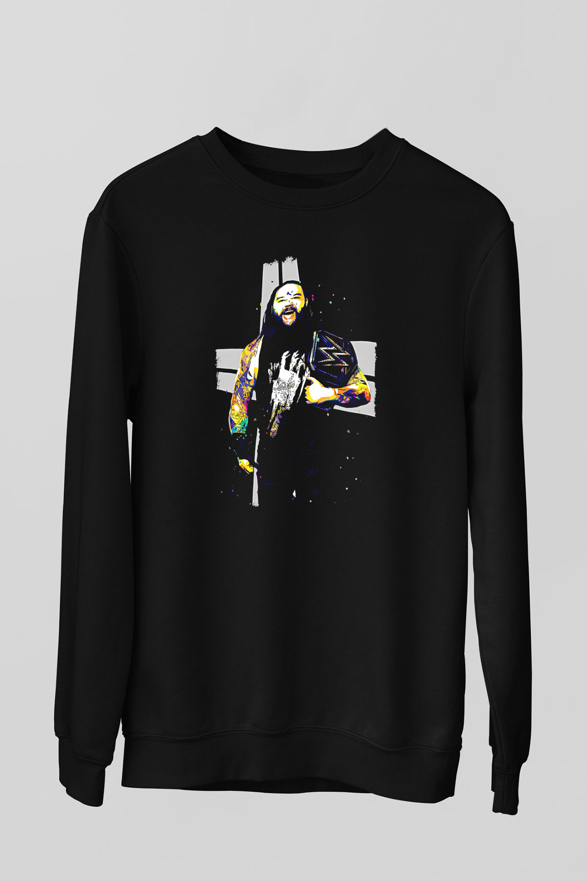 Bray Wyatt Baskılı Unisex Siyah Sweatshirt