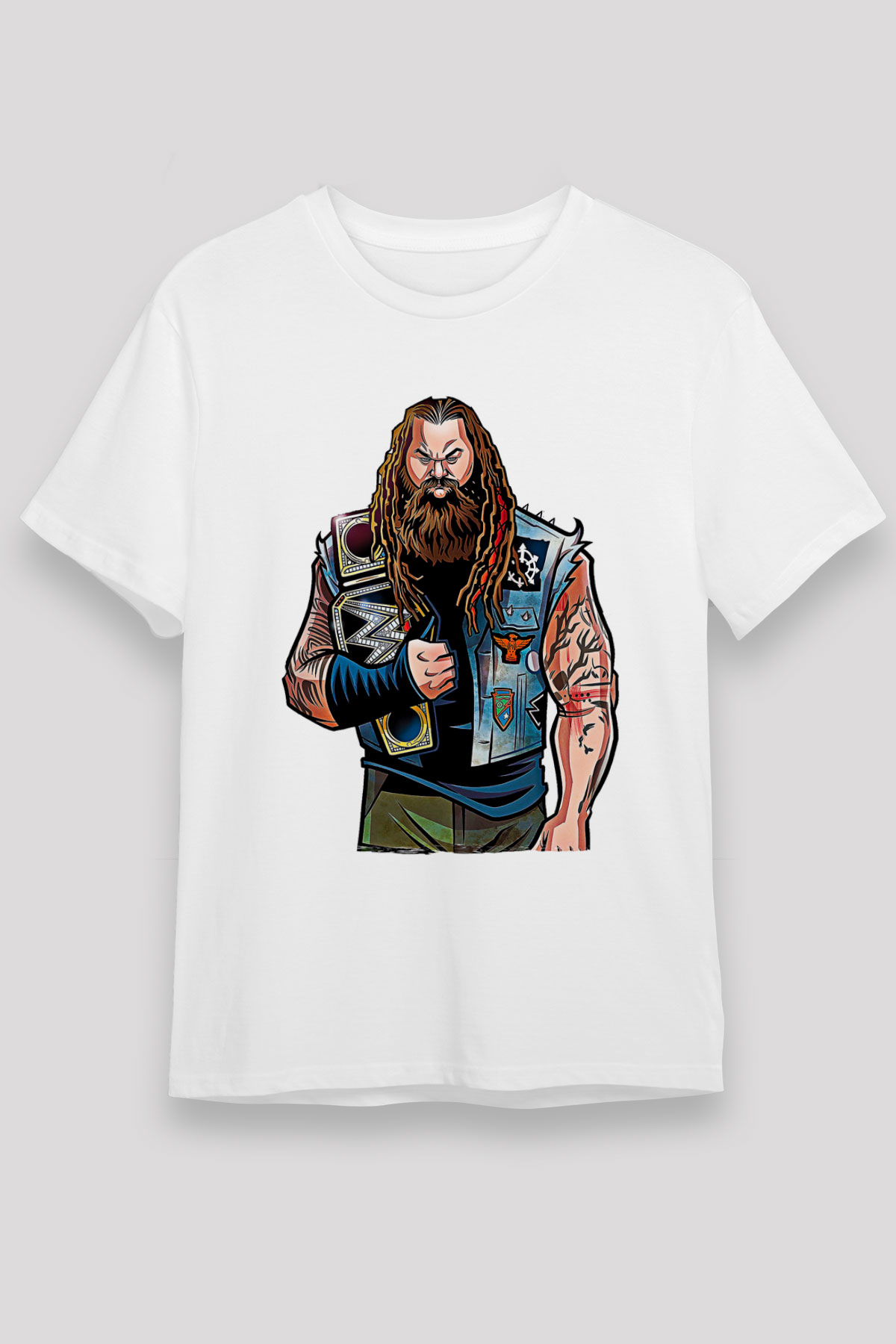 Bray Wyatt Unisex Baskılı Beyaz Tişört - Tshirt