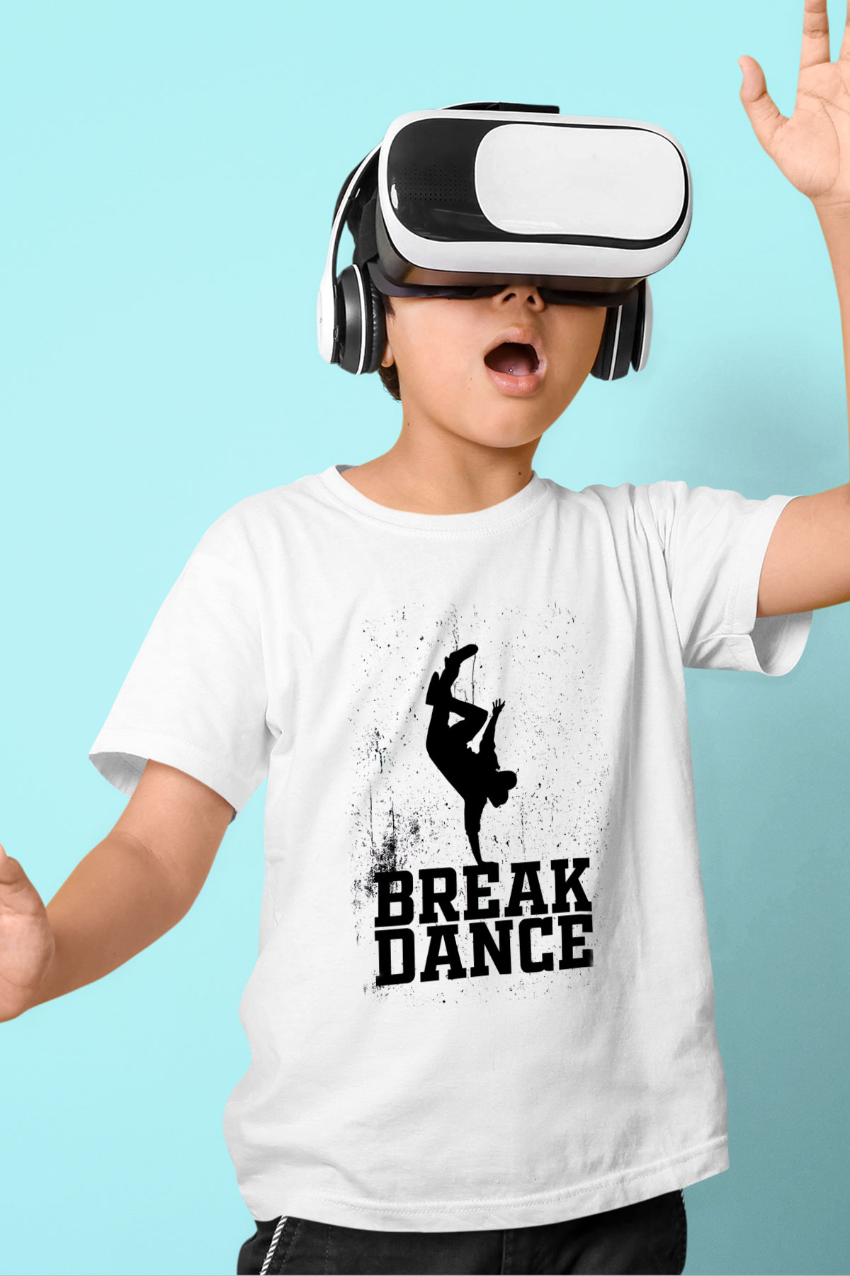 Breakdans Beyaz Unisex Çocuk Tişört