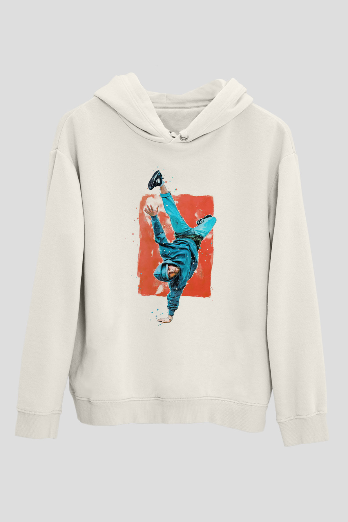 Breakdans Beyaz Unisex Hoodie