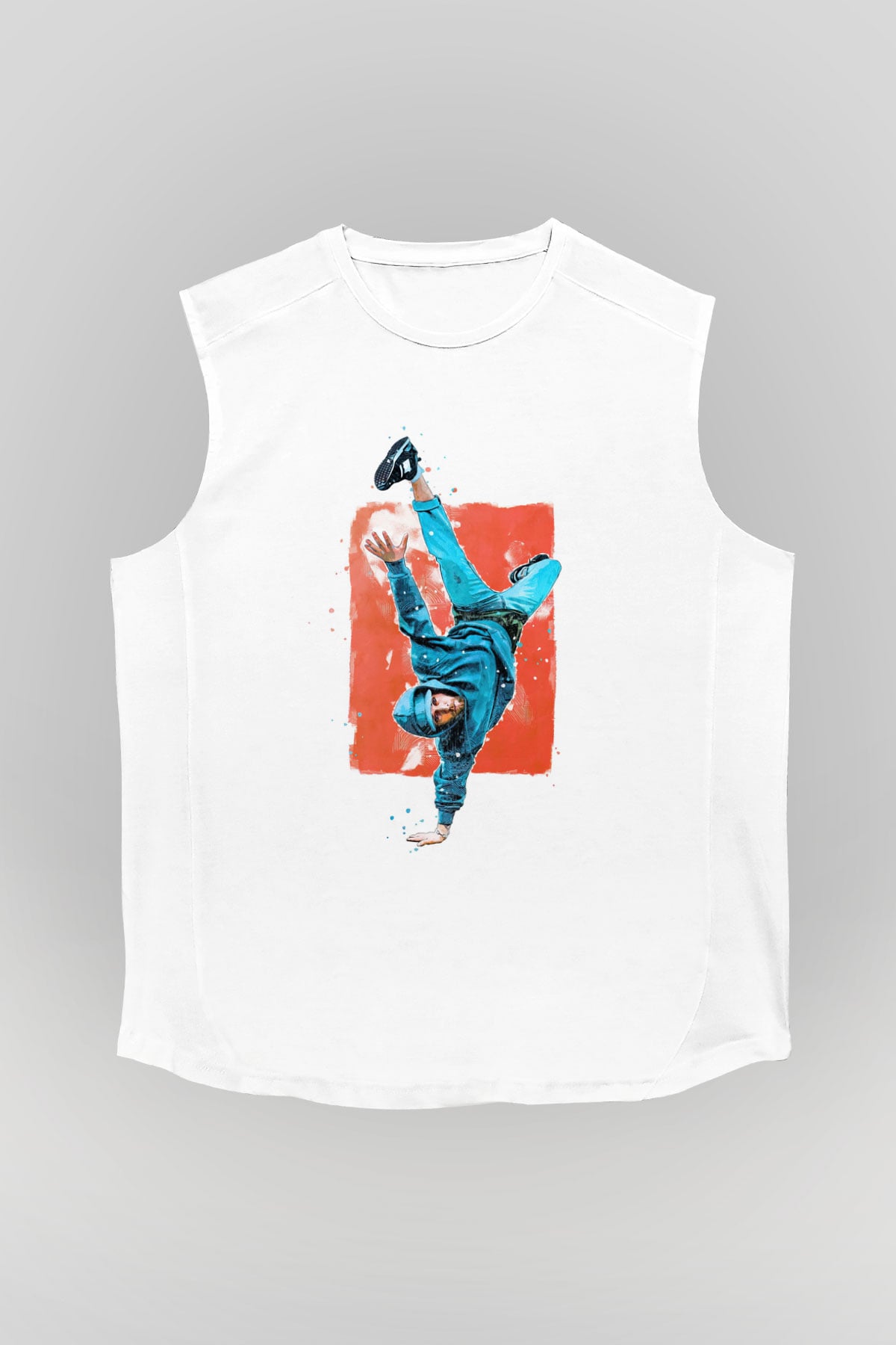 Breakdans Beyaz Unisex Kolsuz Tişört
