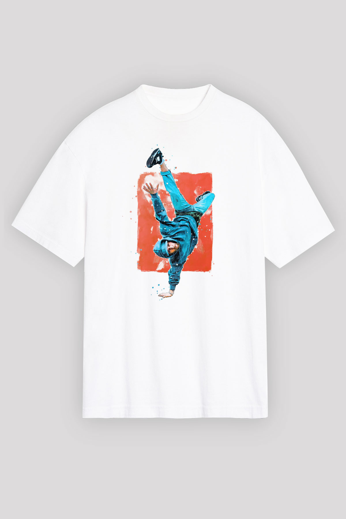 Breakdans Beyaz Oversize Tişört Oversize T-shirt - TişörtFabrikası