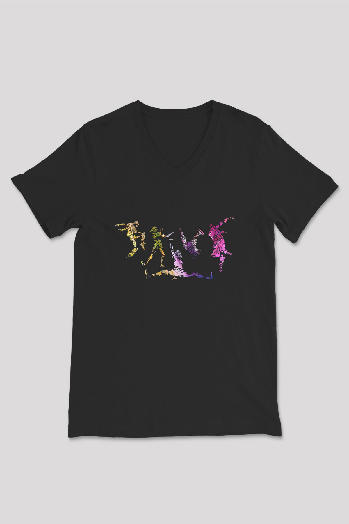 Breakdans Siyah Unisex V Yaka Tişört